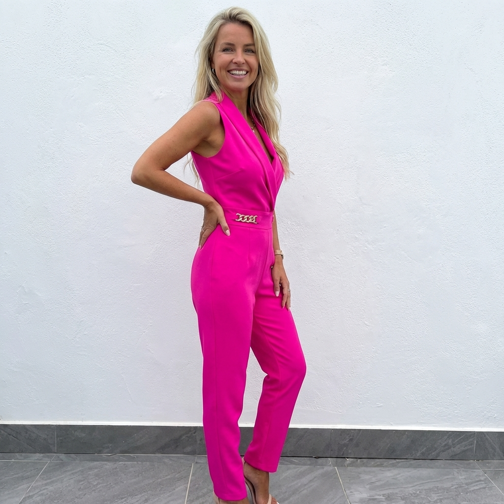 Ærmeløs slå-om-jumpsuit til kvinder