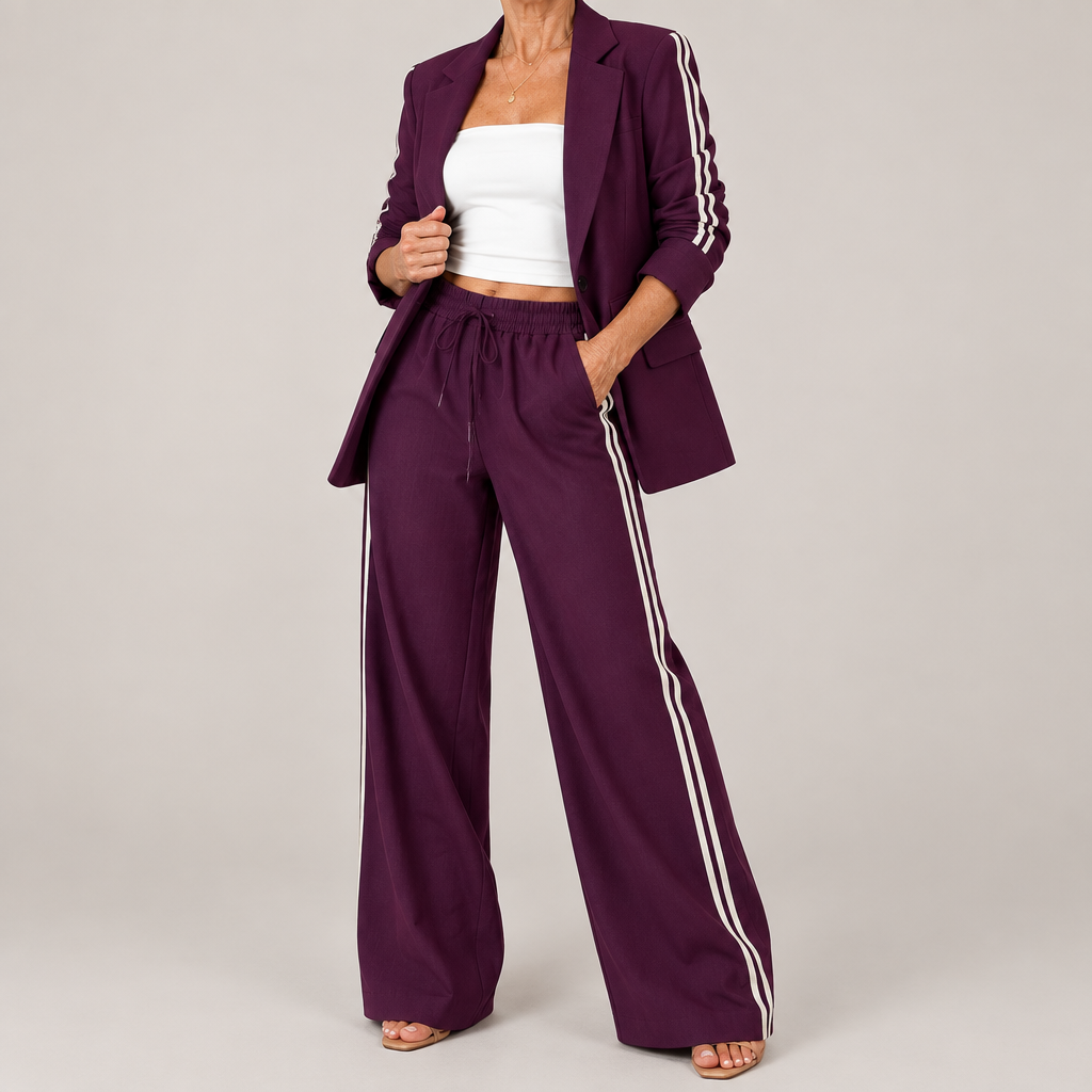 Women’s Striped Wide Leg Set