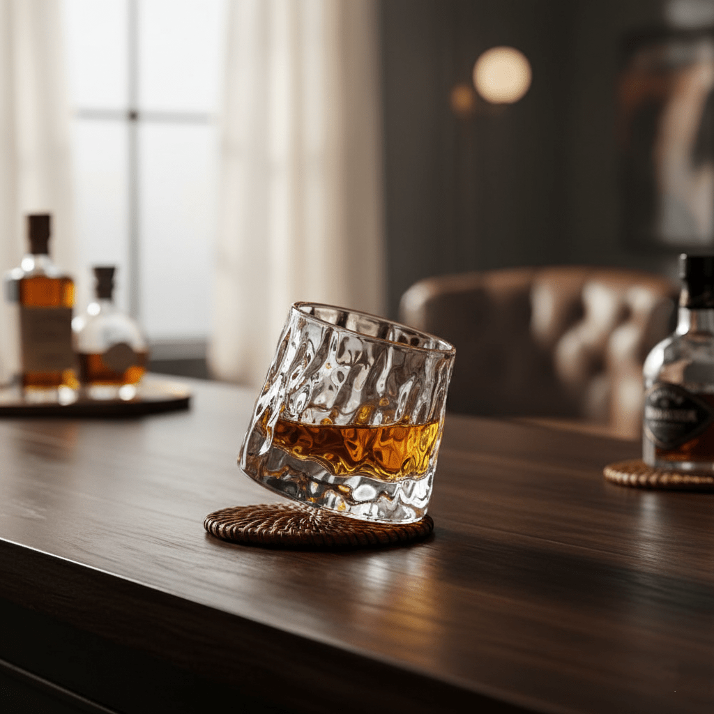 Trzyczęściowy zestaw fasetowanych szklanek do whisky z borokrzemowego szkła z grubym dnem