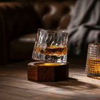 Trzyczęściowy zestaw fasetowanych szklanek do whisky z borokrzemowego szkła z grubym dnem