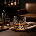 Trzyczęściowy zestaw fasetowanych szklanek do whisky z borokrzemowego szkła z grubym dnem