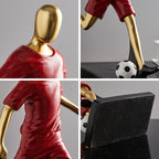 Sculture di calciatori atletici per un arredamento moderno ispirato allo sport