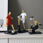 Sculture di calciatori atletici per un arredamento moderno ispirato allo sport