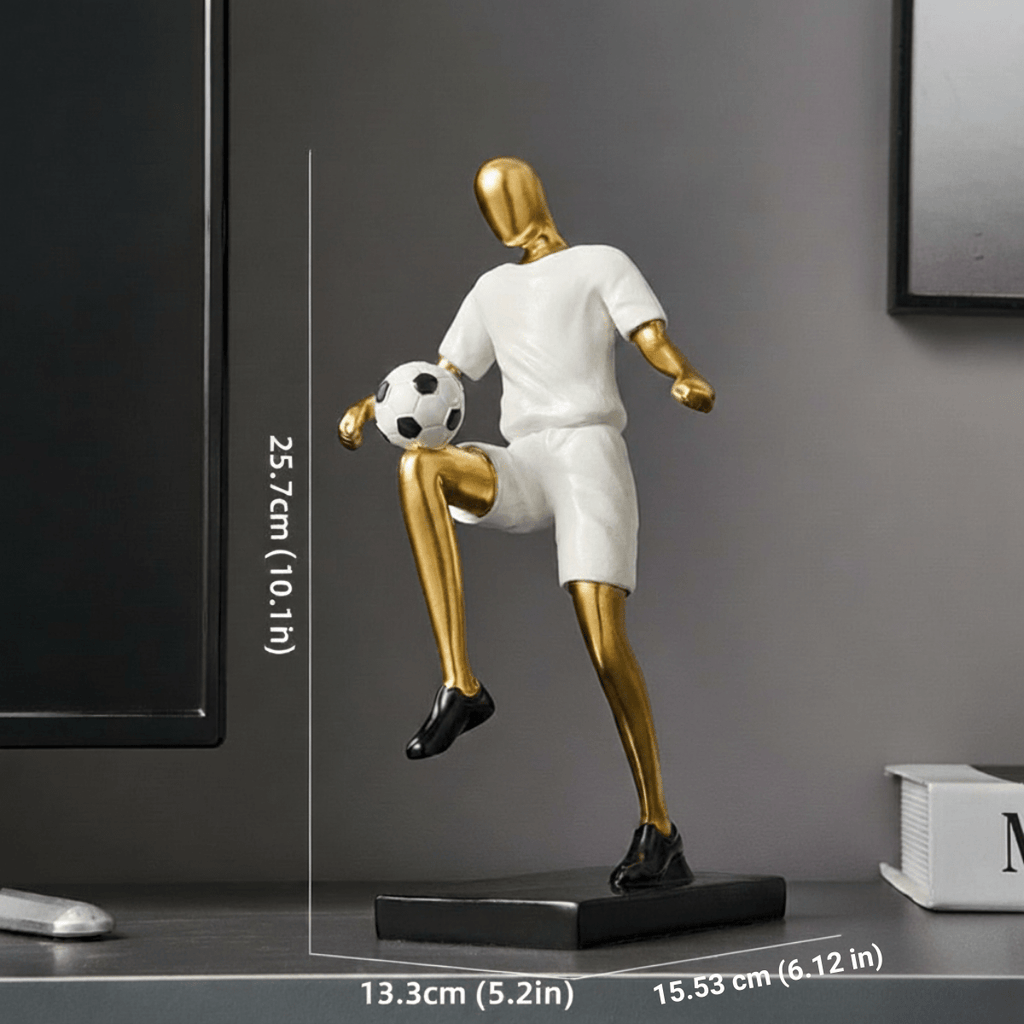 Sculture di calciatori atletici per un arredamento moderno ispirato allo sport