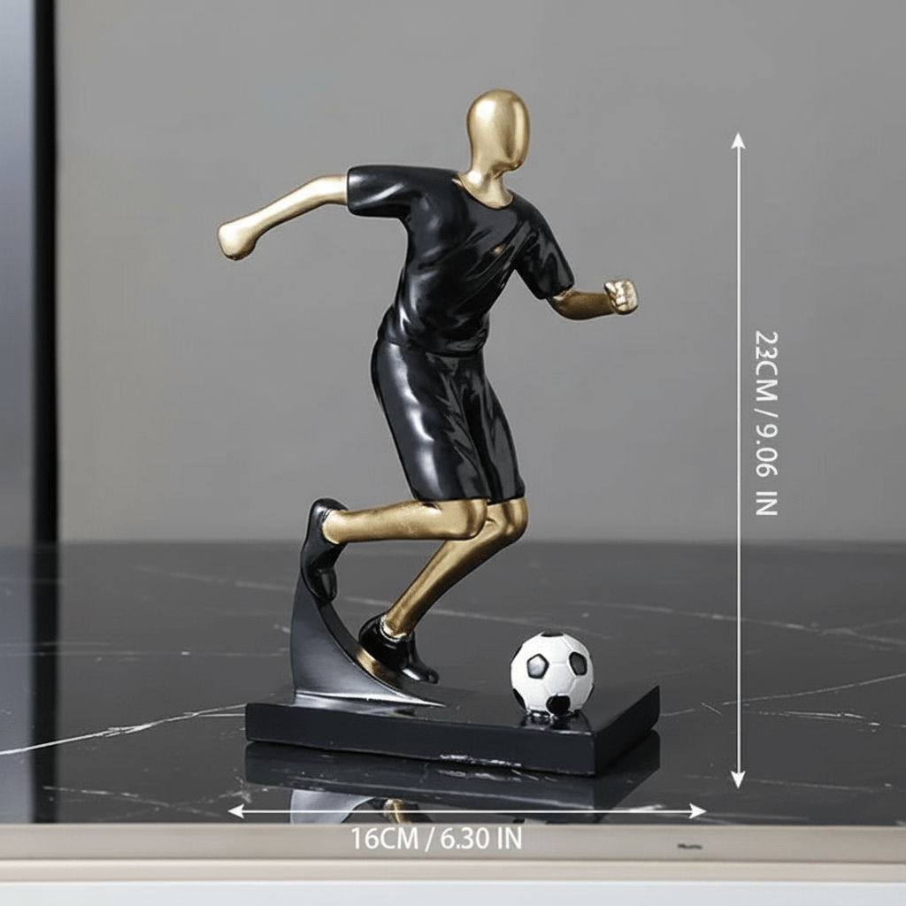 Sculture di calciatori atletici per un arredamento moderno ispirato allo sport
