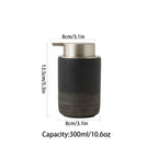 Dispenser di sapone liquido in stile ceramica scanalata con corpo cilindrico e pompa