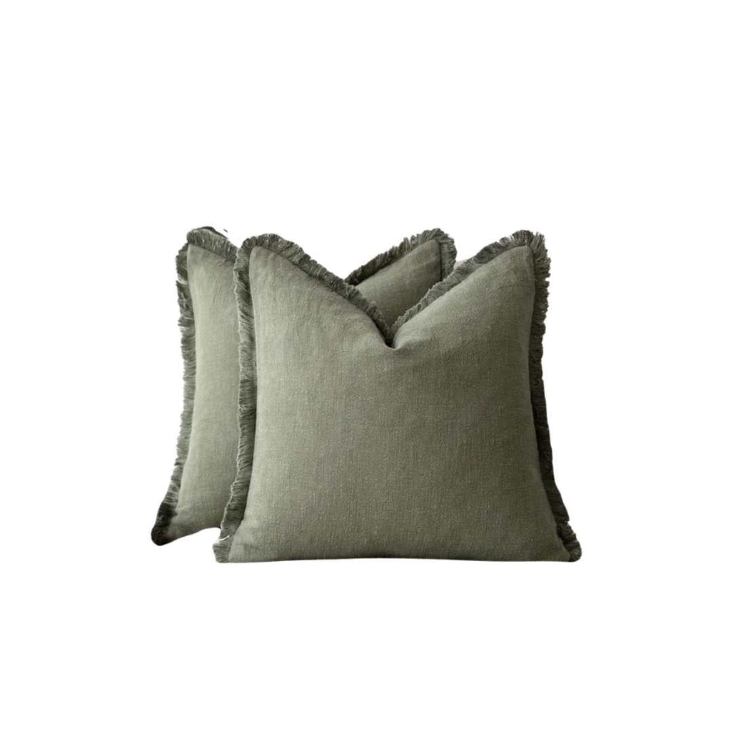 Textured Decorative Cushion Cover with Fringed Edges