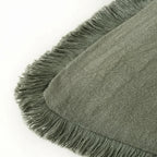 Textured Decorative Cushion Cover with Fringed Edges