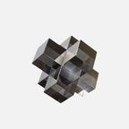 Geometric Abstract Sculpture Set with Faceted Shapes