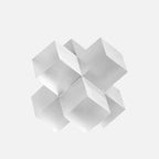 Geometric Abstract Sculpture Set with Faceted Shapes