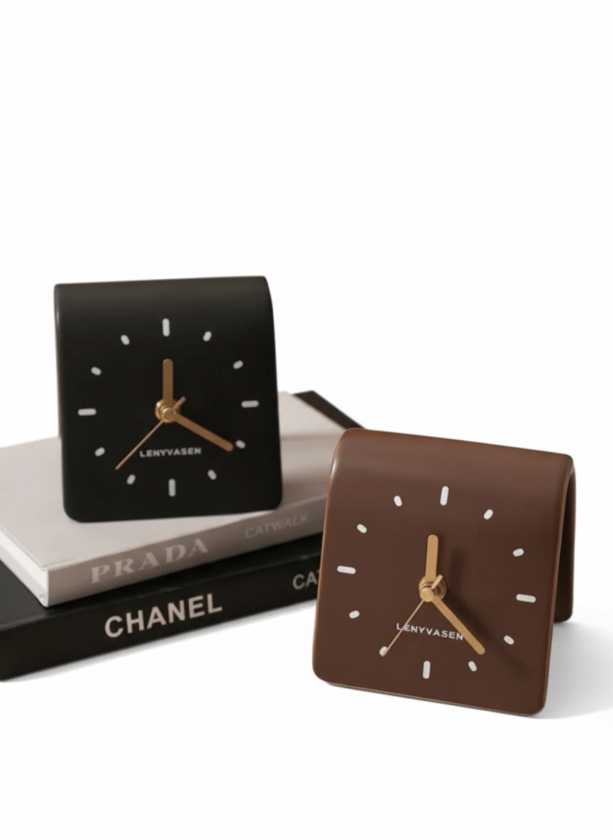 Orologio da scrivania quadrato minimalista con quadrante analogico