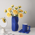 Textured Ceramic Vase with Curved Silhouette and Contemporary Sculpted Form