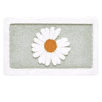 Alfombrilla de baño de felpa con motivo floral y borde en contraste