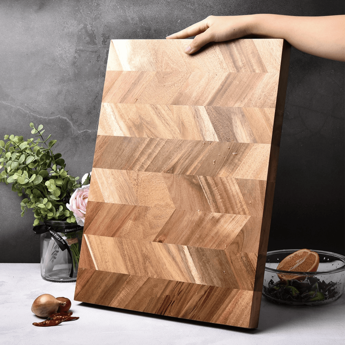 Tabla de madera para cortar y servir