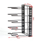 Organizzatore regolabile per pentole e padelle con portacoperchi