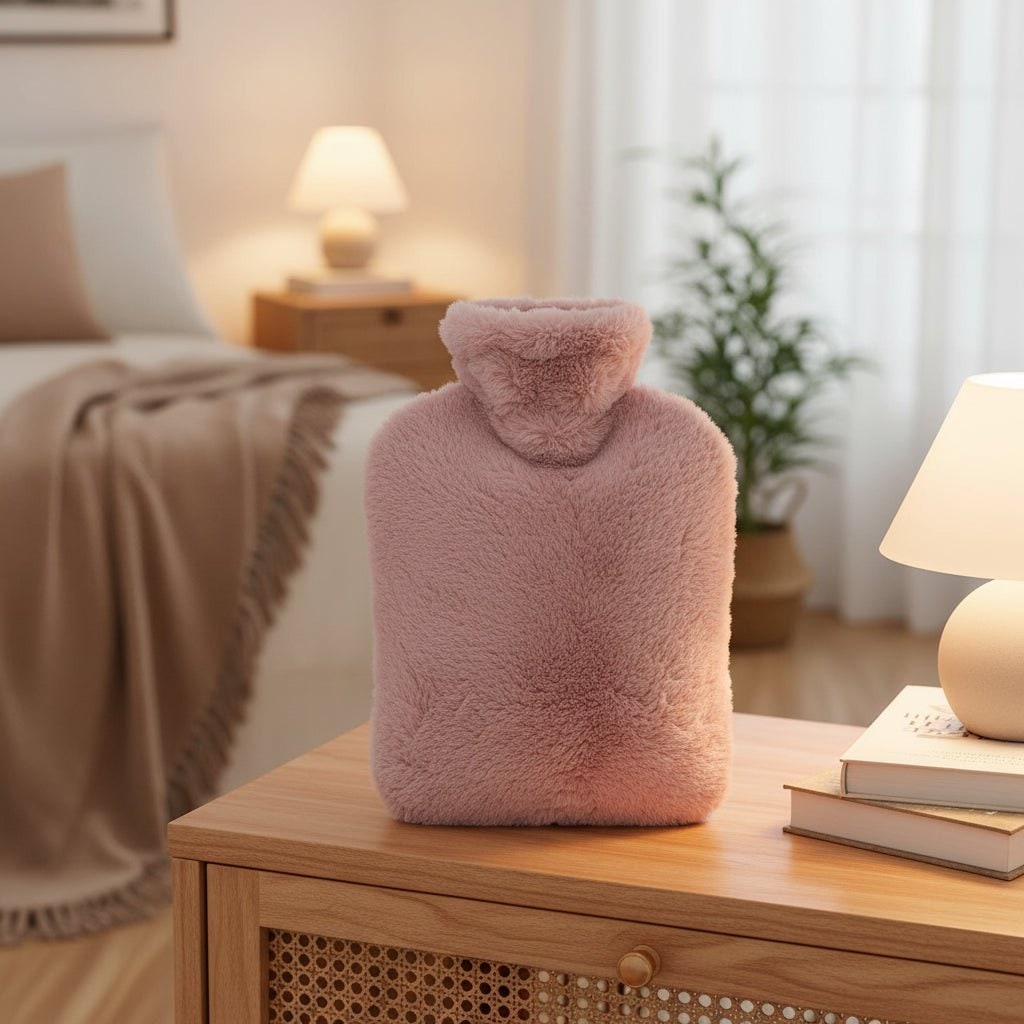 Housse de bouillotte en fausse fourrure pelucheuse