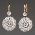 Pendientes colgantes florales de cristal para mujer