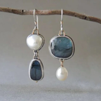 Women’s Asymmetric Stone Drop Earrings