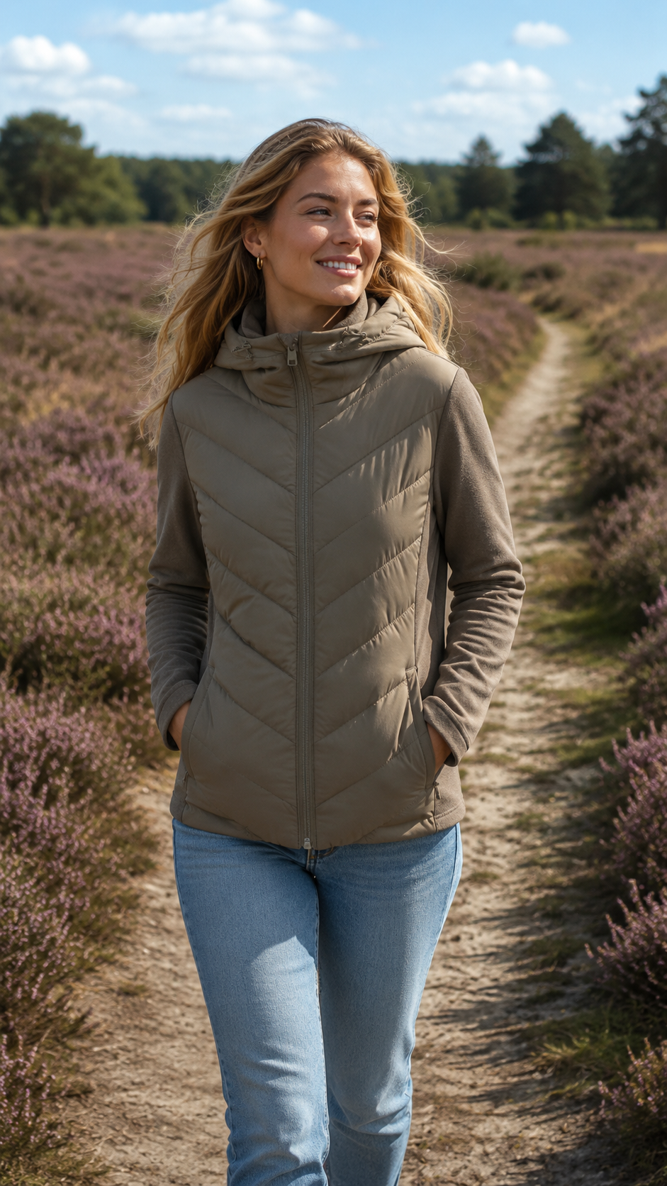 Women’s Hybrid Quilted Hooded Jacket