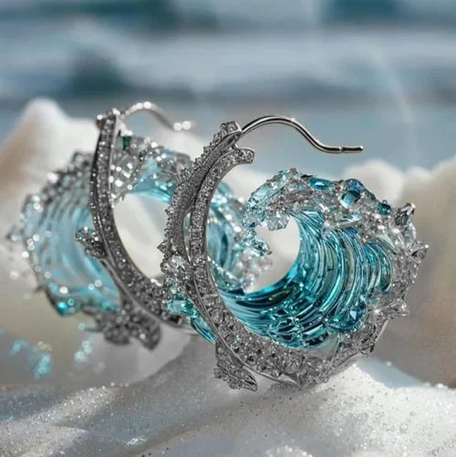 Women’s Ocean Wave Hoop Earrings