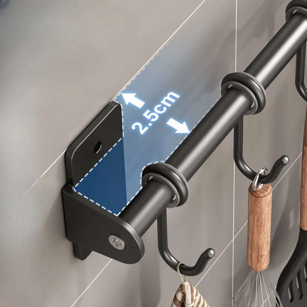 Wall-Mounted Utensil & Pan Storage Rack