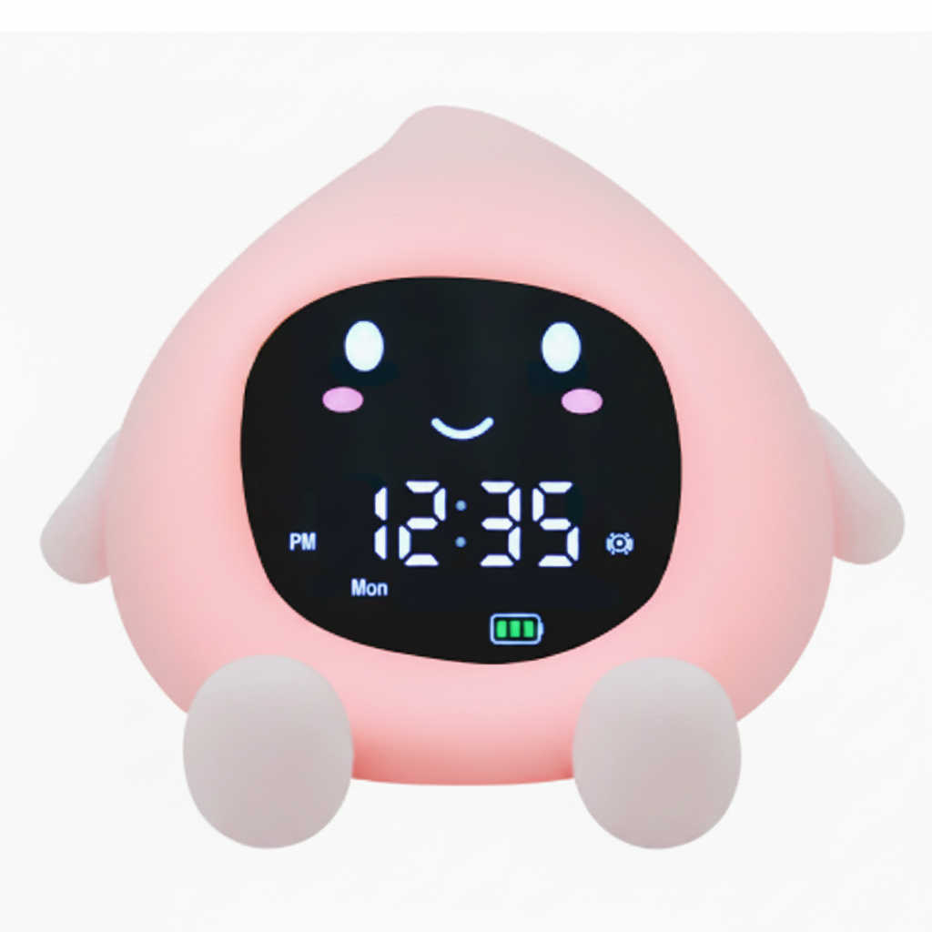 Sveglia digitale con personaggio carino, display e luce notturna da comodino