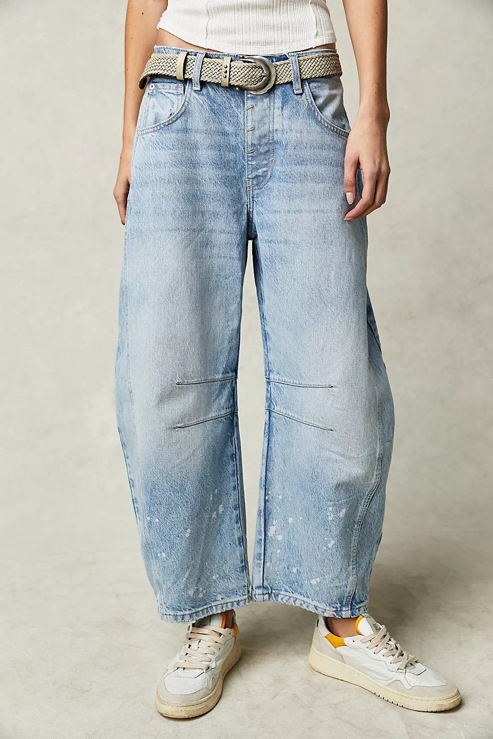 Women's Relaxed Barrel Leg Pants with High Waist