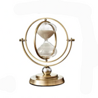 Luxury Framed Glass Hourglass Sand Timer with Circular Metal Stand