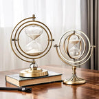 Luxury Framed Glass Hourglass Sand Timer with Circular Metal Stand
