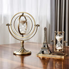 Luxury Framed Glass Hourglass Sand Timer with Circular Metal Stand