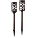 Set di 2 torce da giardino solari a effetto fiamma