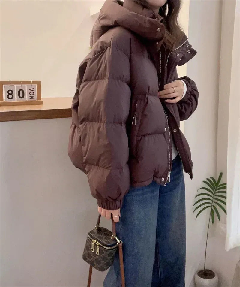 Oversized vadderad jacka för kvinnor
