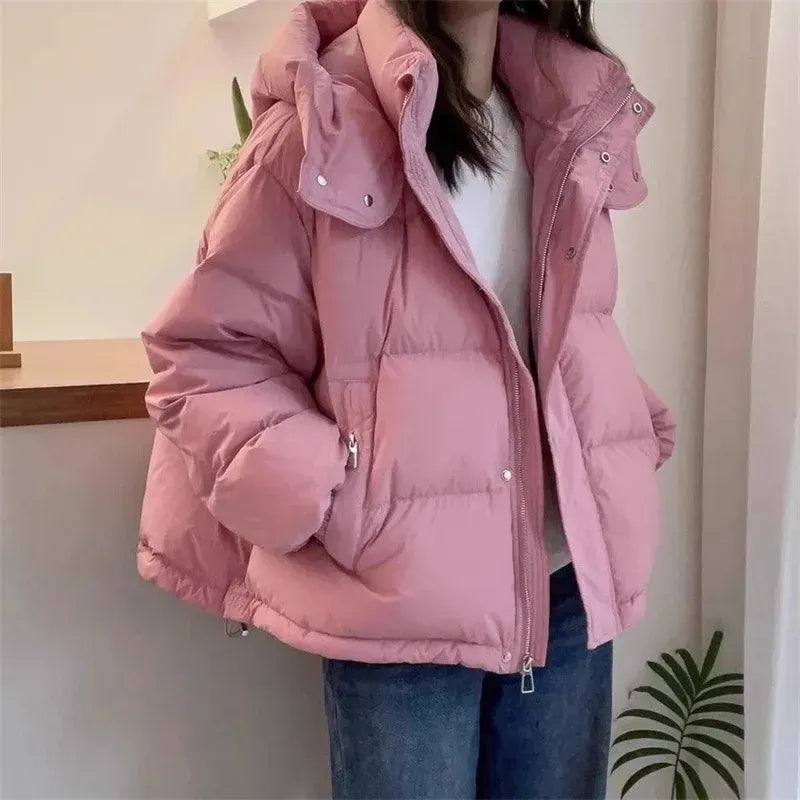 Oversized vadderad jacka för kvinnor
