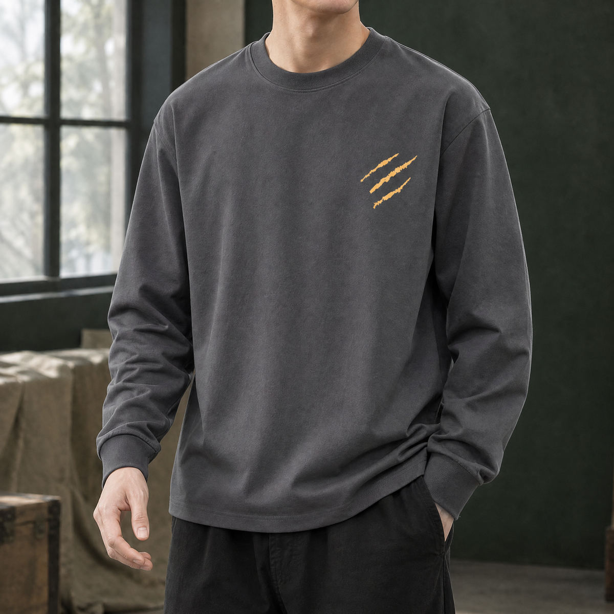 Men's Relaxed Fit Graphic Long Sleeve T-Shirt