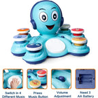 Interactive Musical Octopus Toy with Sound Buttons