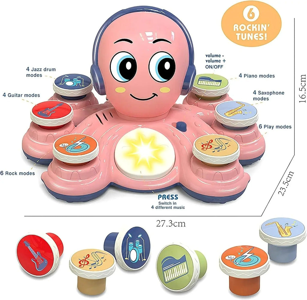 Interactive Musical Octopus Toy with Sound Buttons