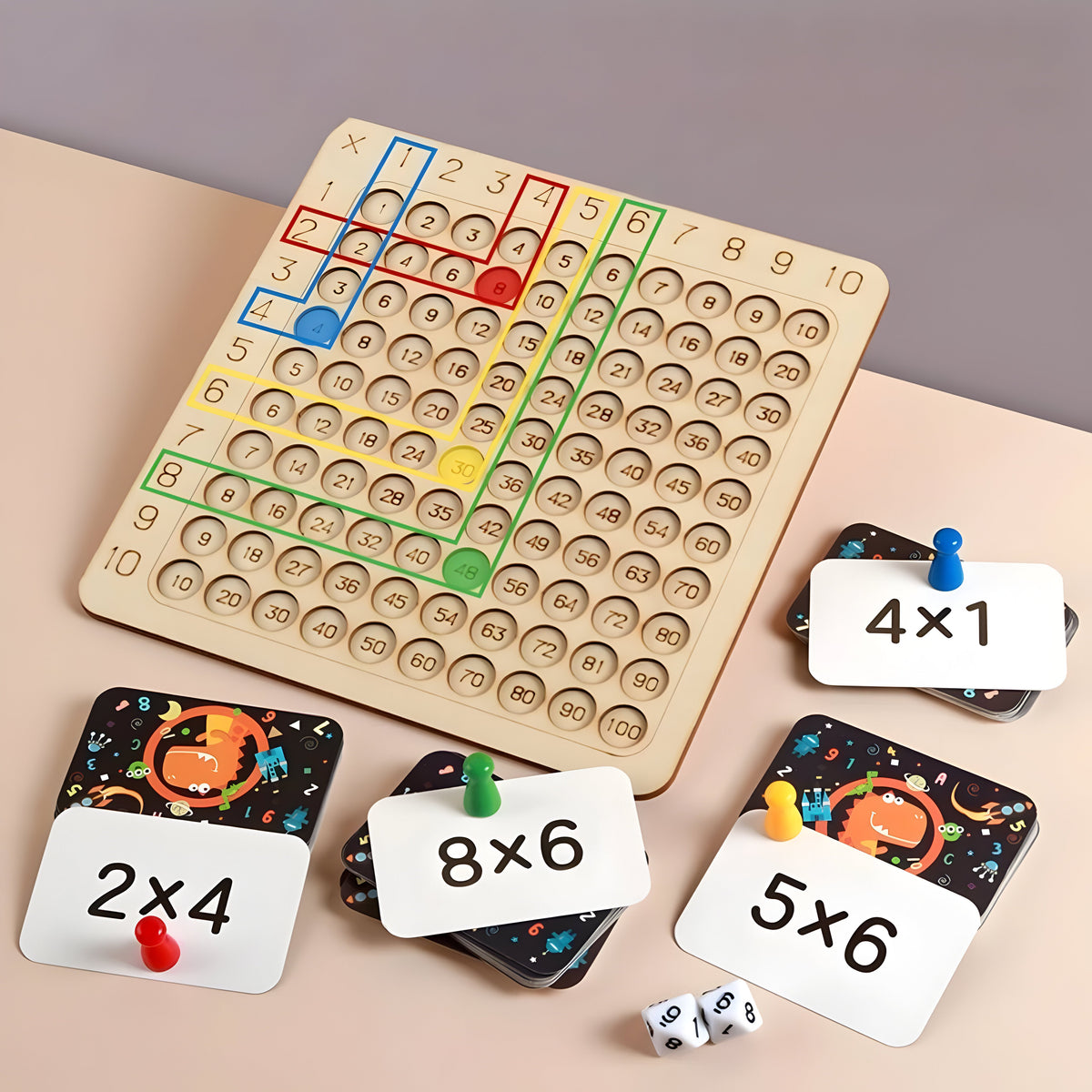 Juego de mesa educativo de multiplicaciones para niños