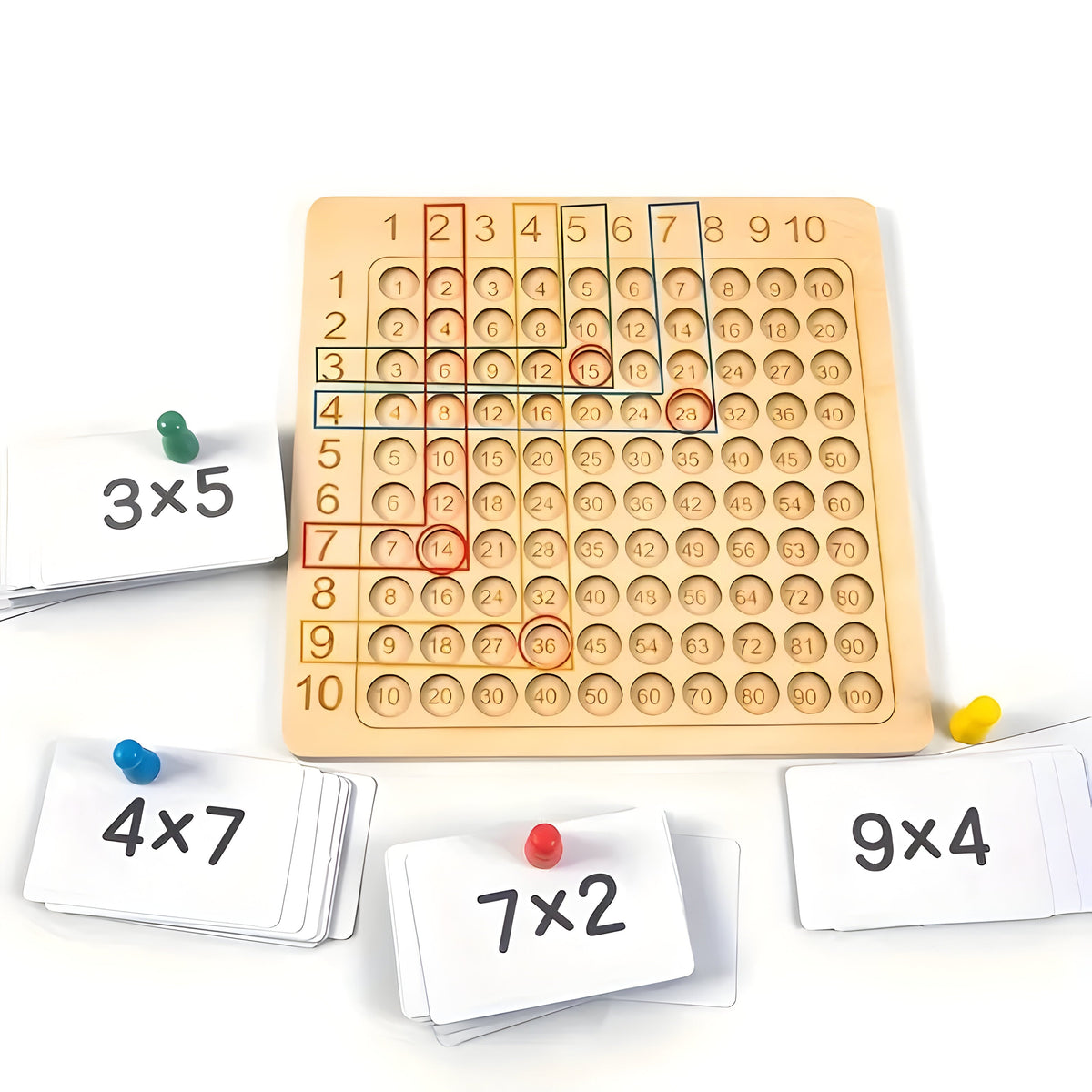 Juego de mesa educativo de multiplicaciones para niños