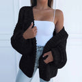 Naisten paksu avoneuletakki