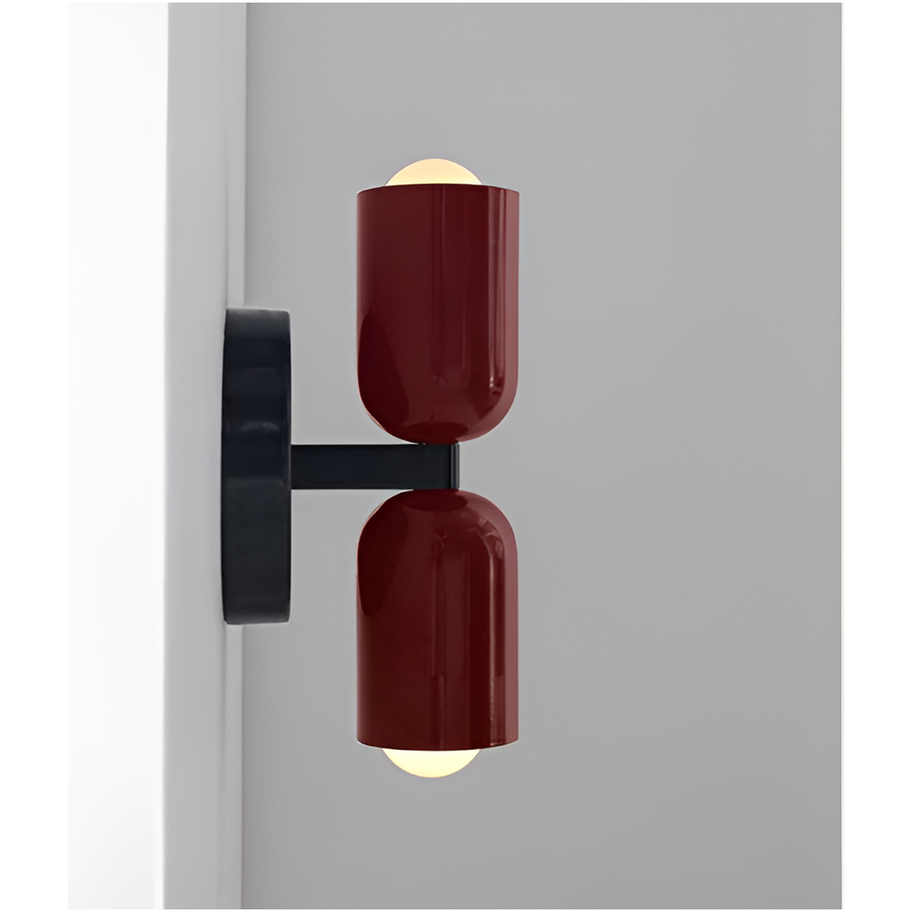 Podwójna cylindryczna lampa ścienna z oświetleniem góra-dół