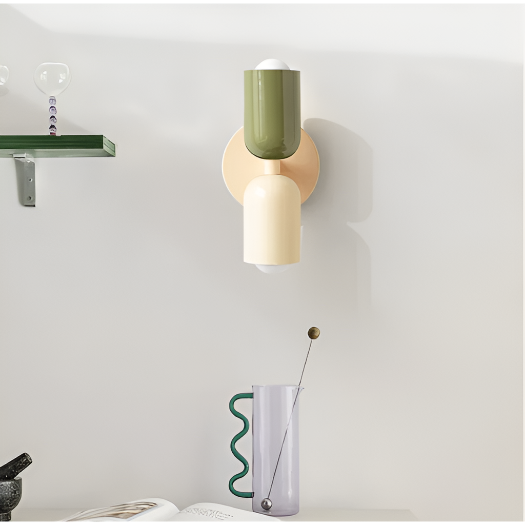 Podwójna cylindryczna lampa ścienna z oświetleniem góra-dół