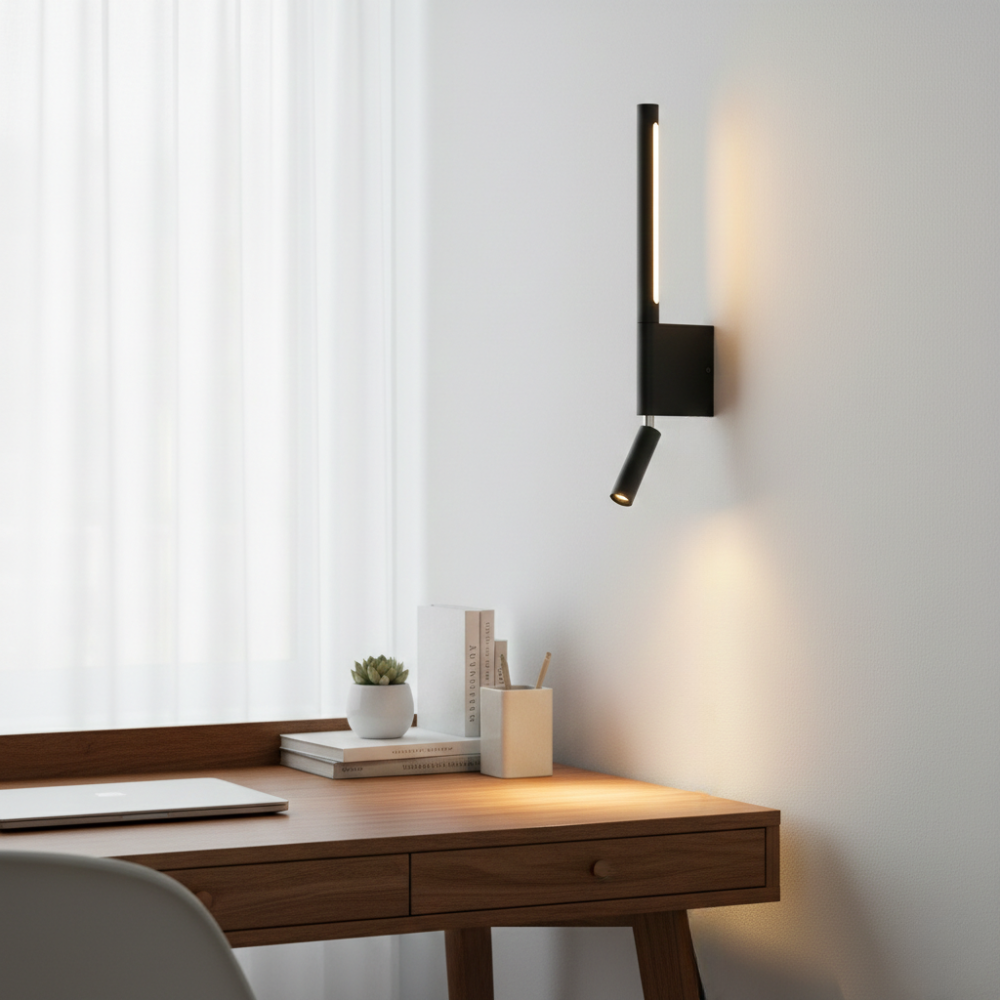 Dual LED Wall Sconce with Adjustable Reading Light