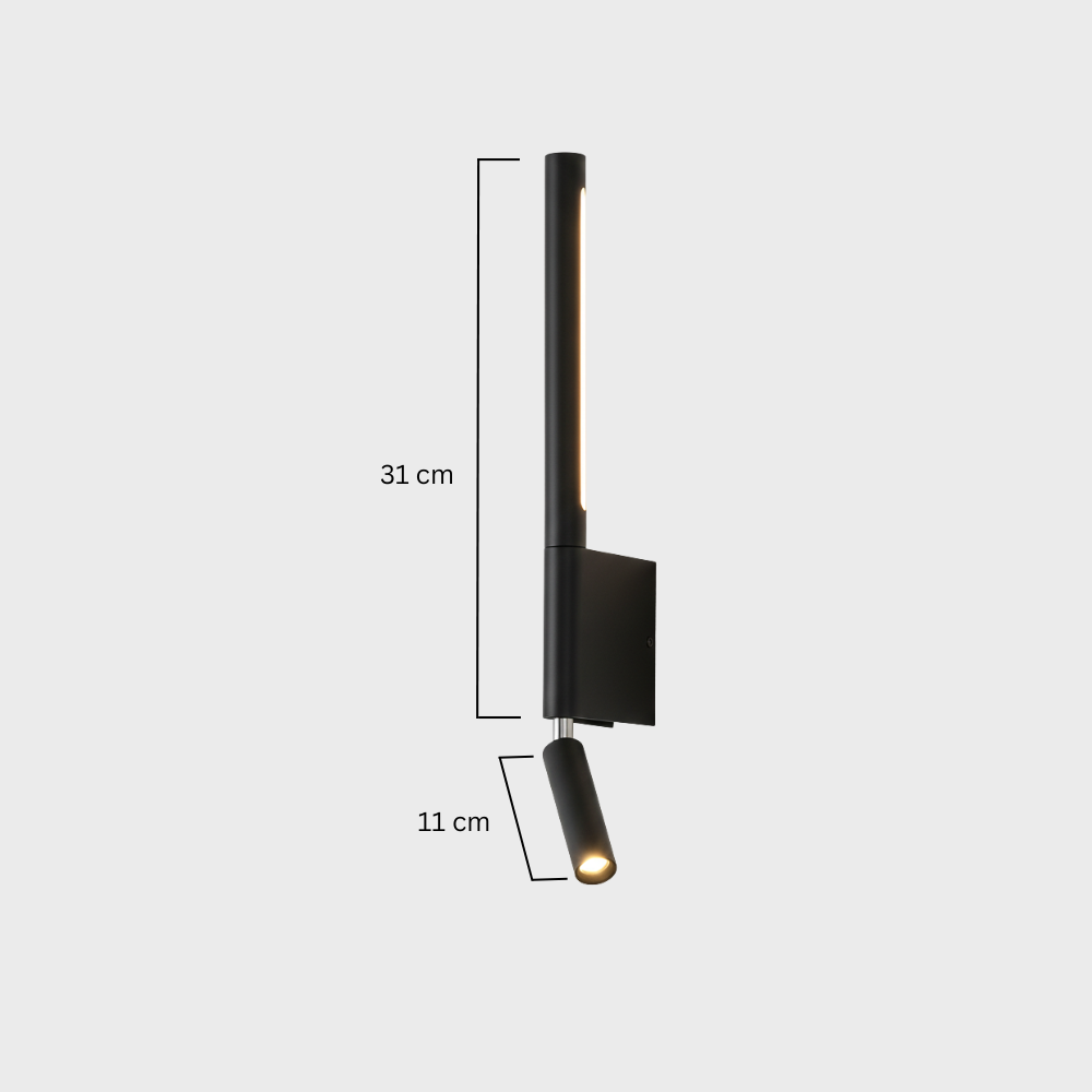 Dual LED Wall Sconce with Adjustable Reading Light