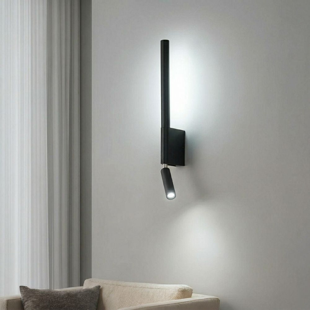 Aplique de pared LED doble con luz de lectura ajustable