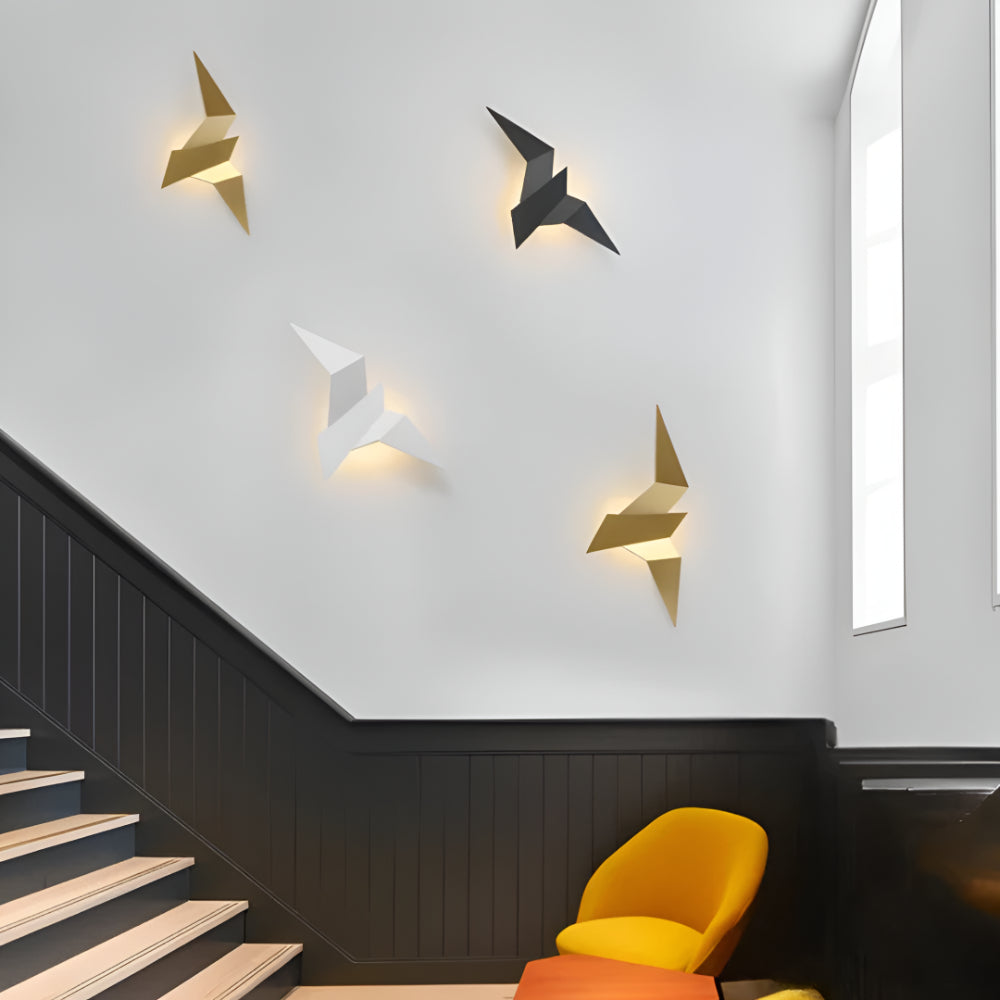 Origami-fugl LED-væglampe