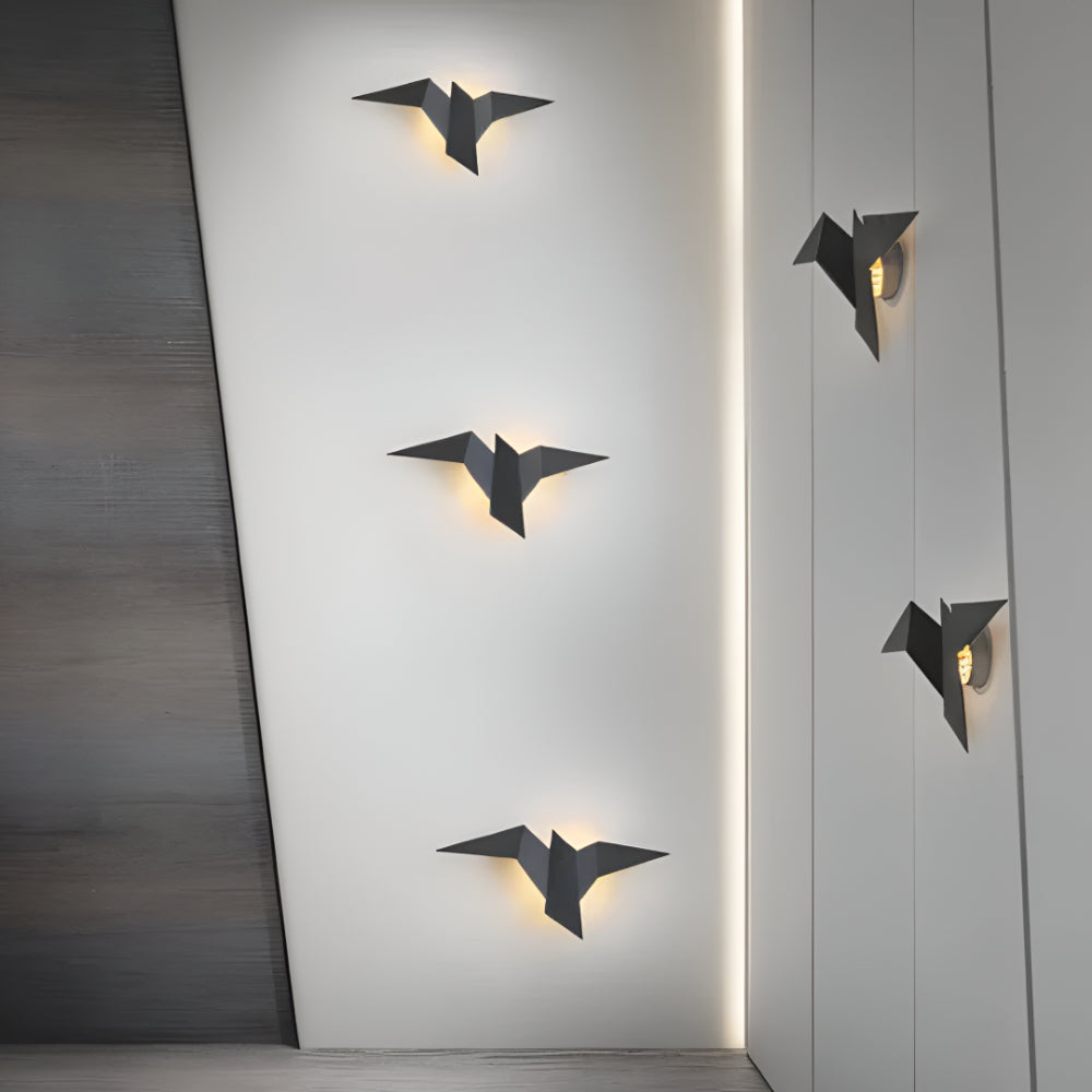 Origami-fugl LED-væglampe