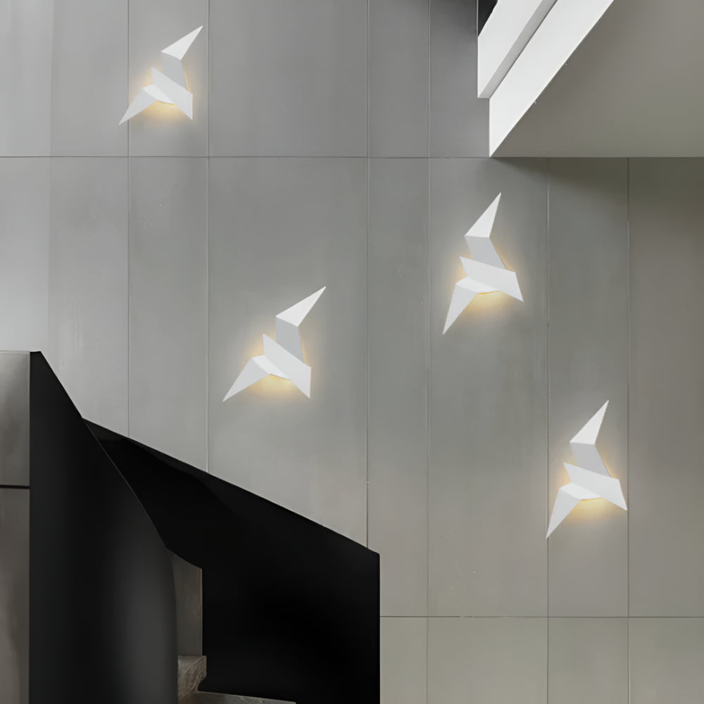 Origami-fugl LED-væglampe
