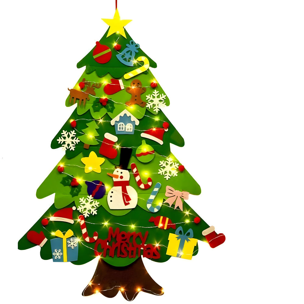 Filz-Weihnachtsbaum für Kinder mit Dekoration