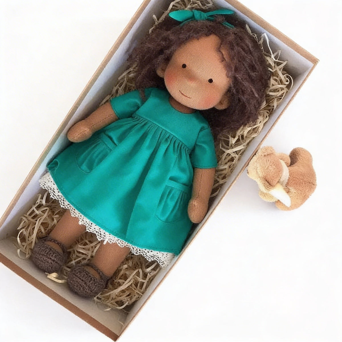 Waldorf-Style Soft Doll with Hand-Sewn Clothing