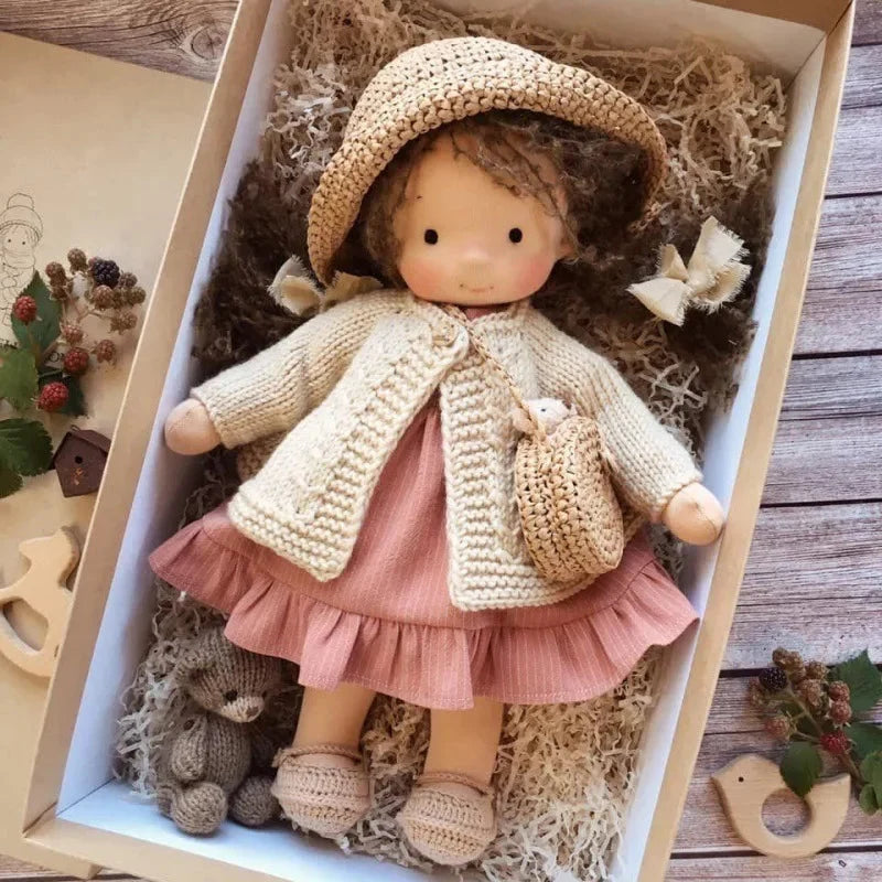 Waldorf-Style Soft Doll with Hand-Sewn Clothing